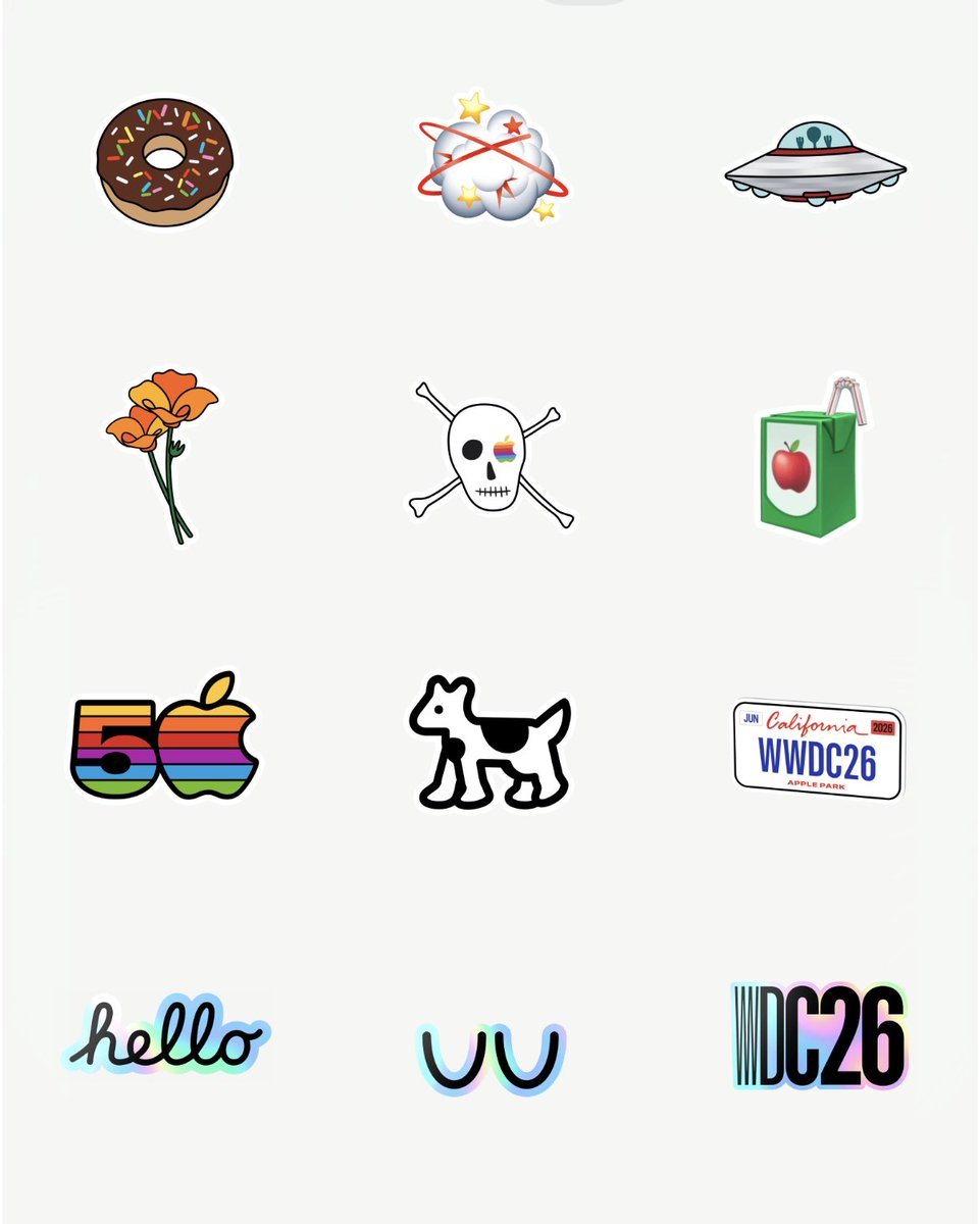 Apple culture sticker collection featuring Clarus; shown as cultural context only